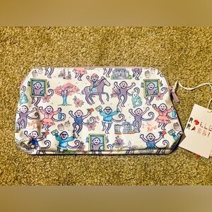 Brand New Exclusive Georgetown DC Monkey Print Roller Rabbit Large Makeup Bag
